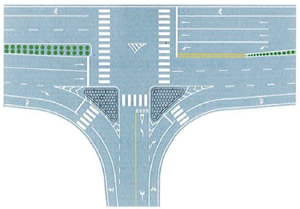 T型交叉口导流线设置示例